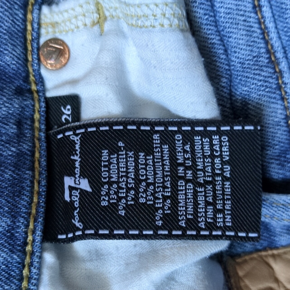 7 For All Mankind Luxe Vintage High Waisted Ankle Skinny Jeans Size 26 - Picture 4 of 6